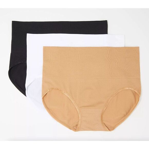 472 Breezies Seamless Wide Band Brief Panty Set of 3 BASICS sz XL - Picture 1 of 1